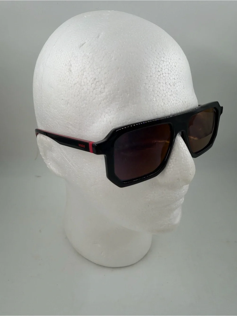 Hugo Boss Men’s HG 1312/S Black Red Rectangular Sunglasses 53 17 145